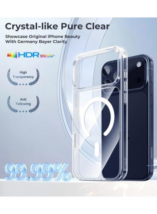 جراب لهاتف iPhone 17 Pro Max: جراب مغناطيسي لهاتف iPhone 17 Pro Max متوافق مع MagSafe - غطاء حماية مقاوم للاصفرار والخدوش والصدمات - 6.9 بوصة (شفاف) - view 2