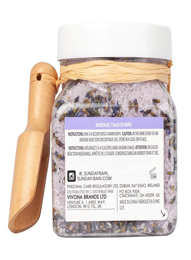 Sunday Rain Sleep Easy Bath Crystals - Lavender and Cedarwood - Natural Bath Salts - with Lavender Oil - Includes Scooper - Vegan - 17.4 oz - Image 3