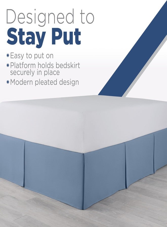 Martex Queen Size 15” Bed Skirt - Pleated Bed Skirt - Easy Fit Bed Skirts - Microfiber Bed Skirt - 15 Inch Drop - Hotel Quality Bedskirt - Blue - Image 5