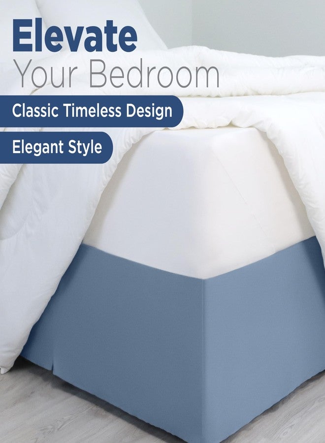 Martex Queen Size 15” Bed Skirt - Pleated Bed Skirt - Easy Fit Bed Skirts - Microfiber Bed Skirt - 15 Inch Drop - Hotel Quality Bedskirt - Blue - Image 2