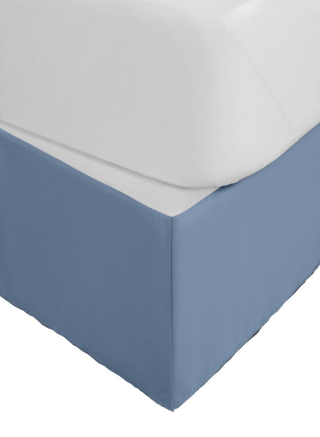 Martex Queen Size 15” Bed Skirt - Pleated Bed Skirt - Easy Fit Bed Skirts - Microfiber Bed Skirt - 15 Inch Drop - Hotel Quality Bedskirt - Blue - Image 1