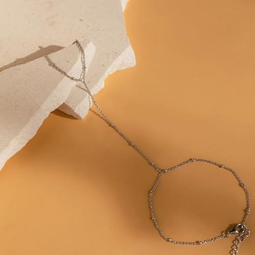 Collner Ring Bracelet Hand Chain Bracelet Finger Ring for Women Boho Wedding Jewelry for Women Trendy Stuff Engagement Gift - Image 5