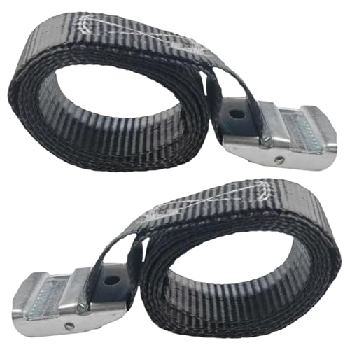KPFILEH 2PCS Lashing Straps with Cam Buckle 1 x 3Ft Heavy Duty Safety Tie Down Strap Adjustable Polyester Fiber Ratchet Cinch Strap for Motorcycle Truck Trailer Cargo 1m - Image 1
