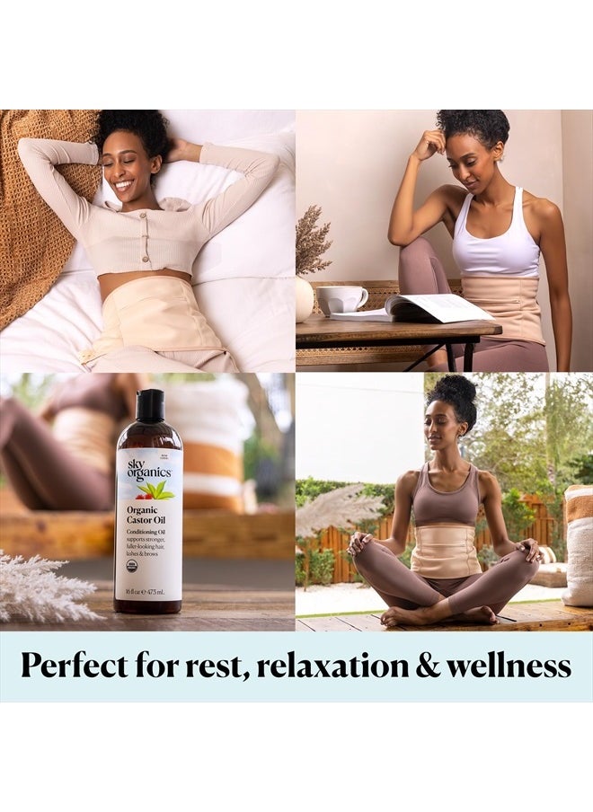 Sky Organics 16oz Castor Oil w/Wraps | Reusable Organic Castor Oil Pack | Adjustable Elastic Straps Cotton Durable Easy to Use  - Image 5