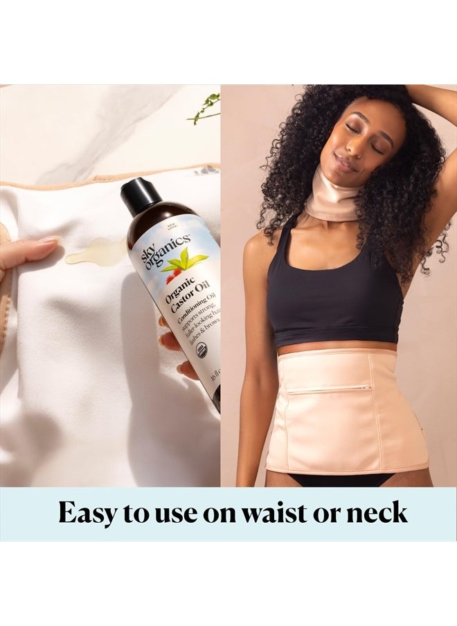 Sky Organics 16oz Castor Oil w/Wraps | Reusable Organic Castor Oil Pack | Adjustable Elastic Straps Cotton Durable Easy to Use  - Image 3