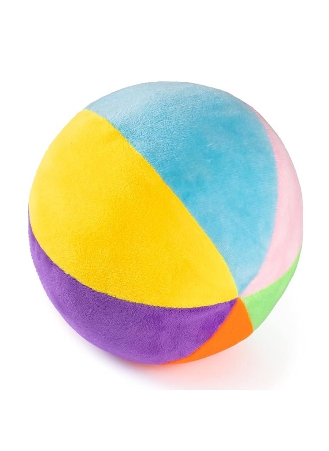 Plush Creations Plush Rainbow Fabric Ball Rattle | Soft Plush Ball for Baby & Toddlers | Baby First Ball | Infant Rattle Ball Toy | Rainbow Plush Ball | 0-36 Months  - Image 3