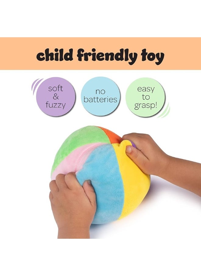 Plush Rainbow Fabric Ball Rattle | Soft Plush Ball for Baby & Toddlers | Baby First Ball | Infant Rattle Ball Toy | Rainbow Plush Ball | 0-36 Months