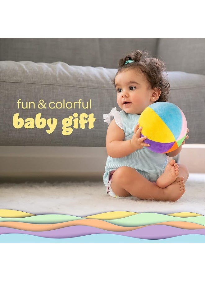 Plush Creations Plush Rainbow Fabric Ball Rattle | Soft Plush Ball for Baby & Toddlers | Baby First Ball | Infant Rattle Ball Toy | Rainbow Plush Ball | 0-36 Months  - Image 4