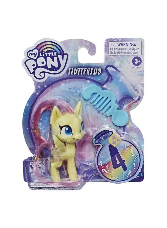 my little Pony - Fluttershy Potion Pony Figure 3Inch Yellow Pony Toy With Brushable Hair, Comb, And 4 Surprise Accessories - Image 1