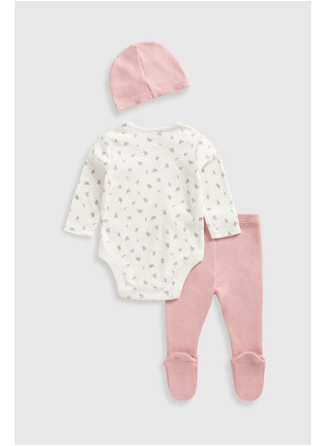mothercare Rosebud 3-Piece Outfit Set  - Image 2