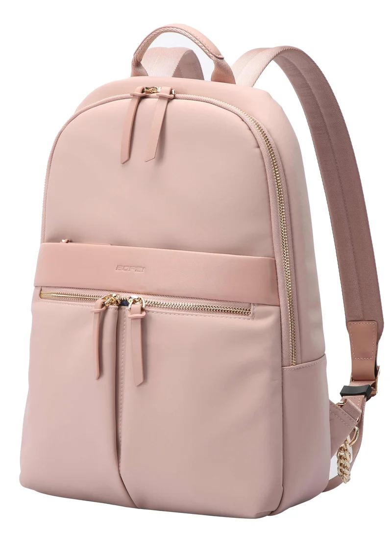 Bopai Premium Lightweight Slim Ladies Laptop Backpack Water Resistant Synthetic Leather Daypack for Casual/Office/School/College, BO-LB505, Pink