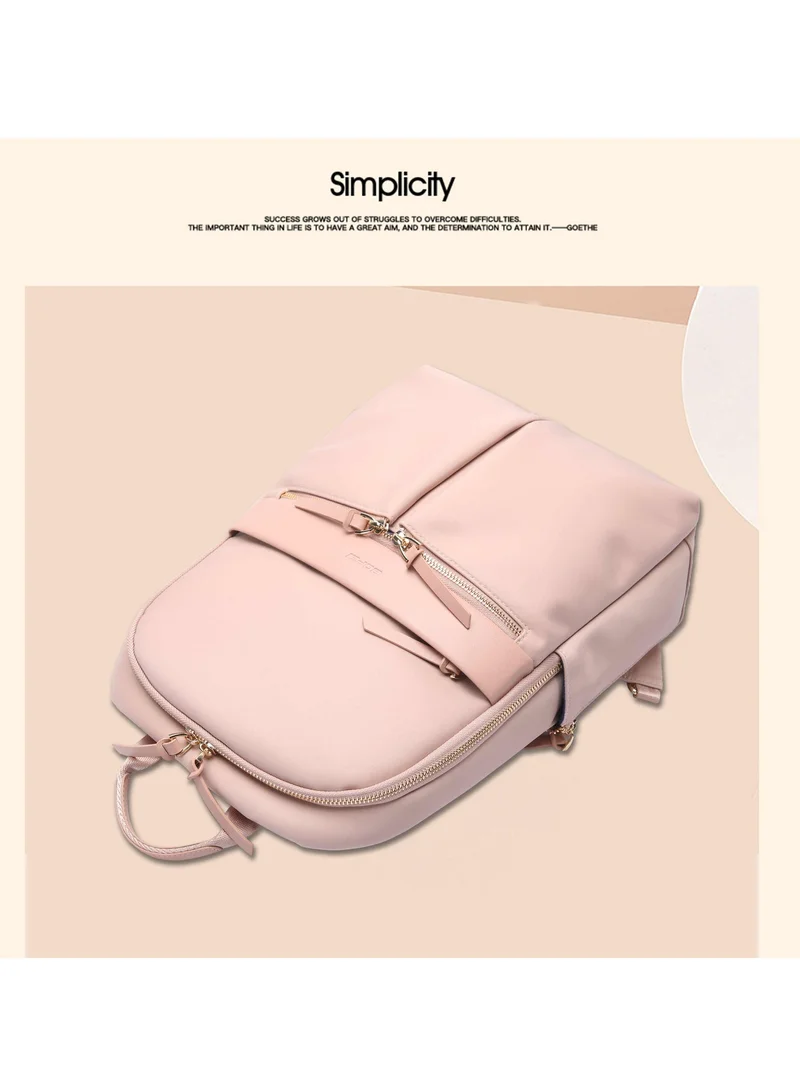 Bopai  Premium Lightweight Slim Ladies Laptop Backpack Water Resistant Synthetic Leather Daypack for Casual/Office/School/College, BO-LB505, Pink  | Best Price UAE