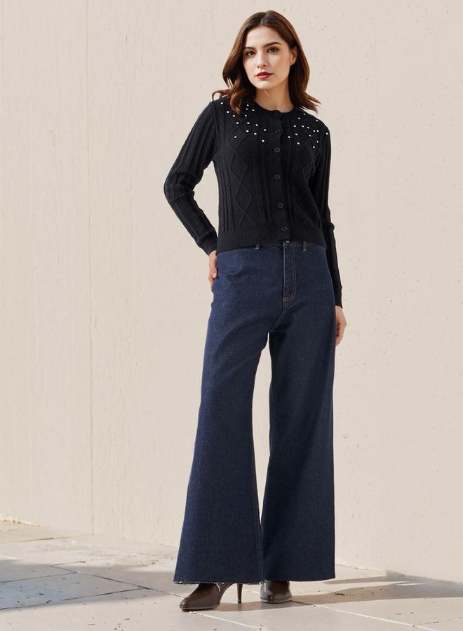 Lee Cooper Regular Fit Cardigan with Embellishment Cotton - Image 2