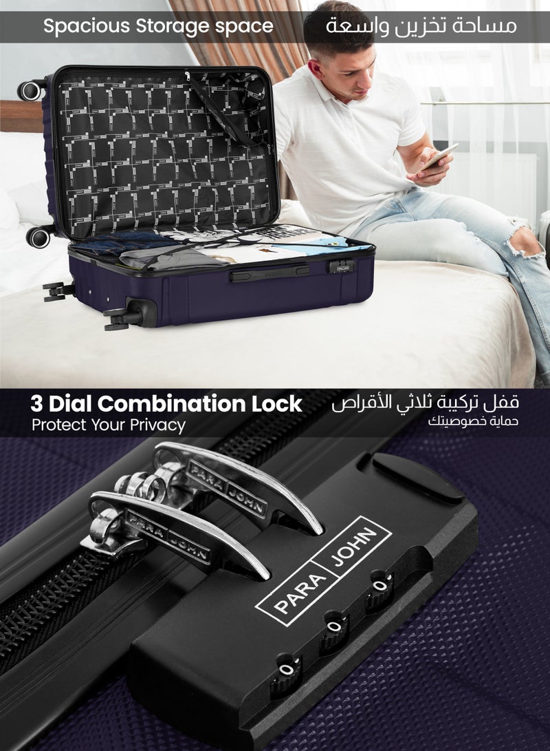 بارا جون طقم حقائب أمتعة خفيفة الوزن بعجلات دوارة من مادة ABS  مقاس 20/ 28 بوصة - Image 5