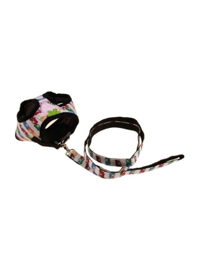 Beauenty Teddy Bear Printed Harness With Leash White/Black/Red 120cm - Image 2