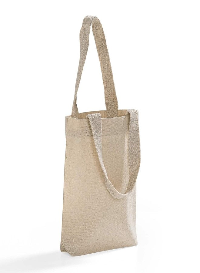 TBF Mini Cotton Canvas Tote Bags with Gusset - 12 Pack Small Reusable Gift Bags with Handles, Canvas Tote Bulk, 8 Inch, Natural - Image 3