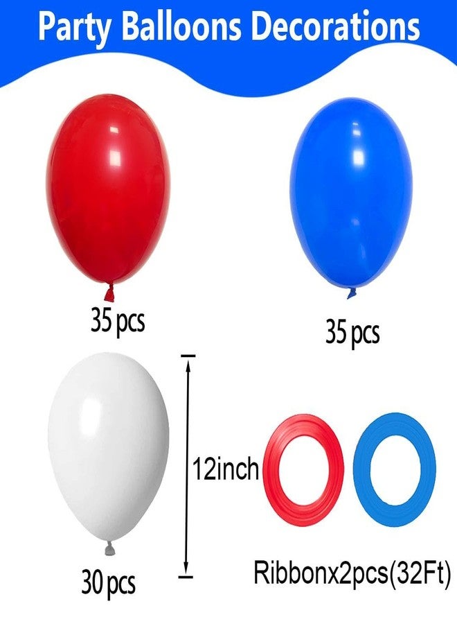 Qmraercu 100pcs Red White and Blue Latex Balloons 12 Inch 4th of July Balloons for 4th of July Decorations Independence Day Patriotic Anniversary Graduation Birthday Wedding Party Supplies - Image 2