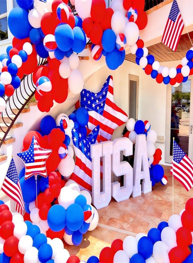 Qmraercu 100pcs Red White and Blue Latex Balloons 12 Inch 4th of July Balloons for 4th of July Decorations Independence Day Patriotic Anniversary Graduation Birthday Wedding Party Supplies - Image 5