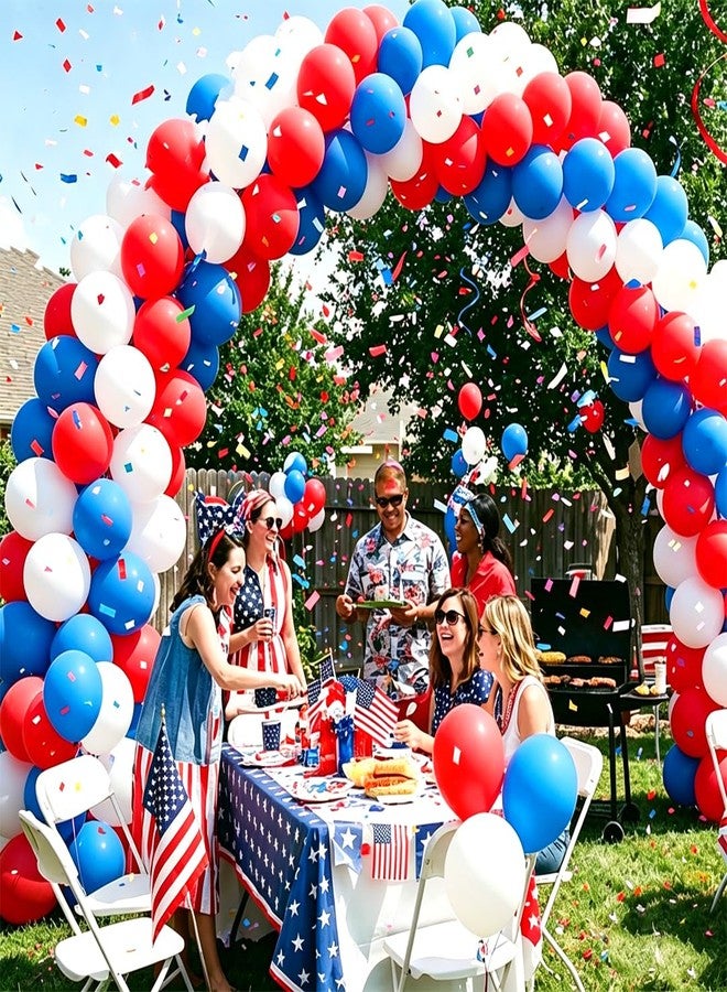 Qmraercu 100pcs Red White and Blue Latex Balloons 12 Inch 4th of July Balloons for 4th of July Decorations Independence Day Patriotic Anniversary Graduation Birthday Wedding Party Supplies - Image 4