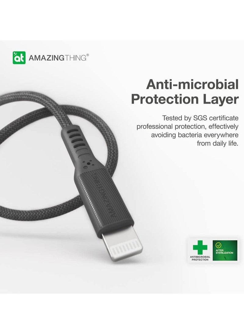 Astro Pro Titan USB-C to Lightning PD 3A Charging Cable 2.2 Meter Fast charge and Data Sync - Black