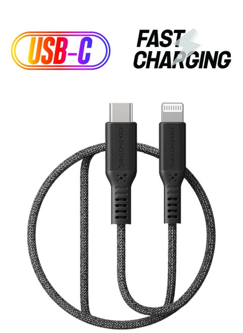 Astro Pro Titan USB-C to Lightning PD 3A Charging Cable 2.2 Meter Fast charge and Data Sync - Black