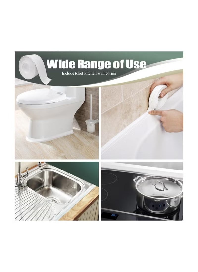 Generic - Caulk Tape White Bathroom Corner Caulking Tape Waterproof Self Adhesive Sealing Tape Used for Kitchen Sink Bathroom Bathtub Tub Floor Wall Edge Protector Strip - Image 1