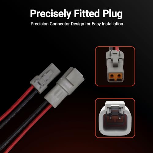 Powkos DTP 2 Pin Waterproof Electrical Connector 12AWG Cable Wire Compatible with Car Truck Boats LED Work Light Replaces DT Series Plug Harness 2 Set - Image 5
