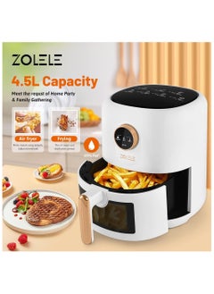 ZOLELE Zolele ZA004 Electric Air Fryer 4.5L Capacity Non-Stick Coating Frying Basket Knob Control Temperature 80-200 Degree Celsius 4D Hot Air Circulation Pull Pan Automatic Power Off s1400W Power - Black  - Image 3