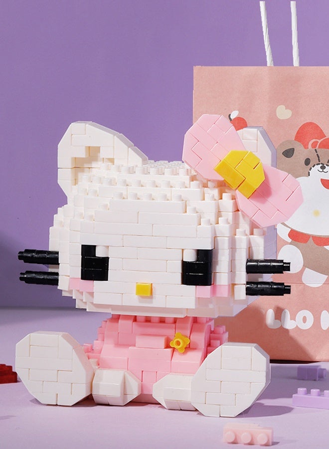 مجموعة بناء هيلو كيتي المكونة من 146+382 قطعة، مجموعة 2 في 1، مجموعات بناء نماذج صغيرة للأطفال والكبار، ديكور منزلي قابل للتجميع - Image 4