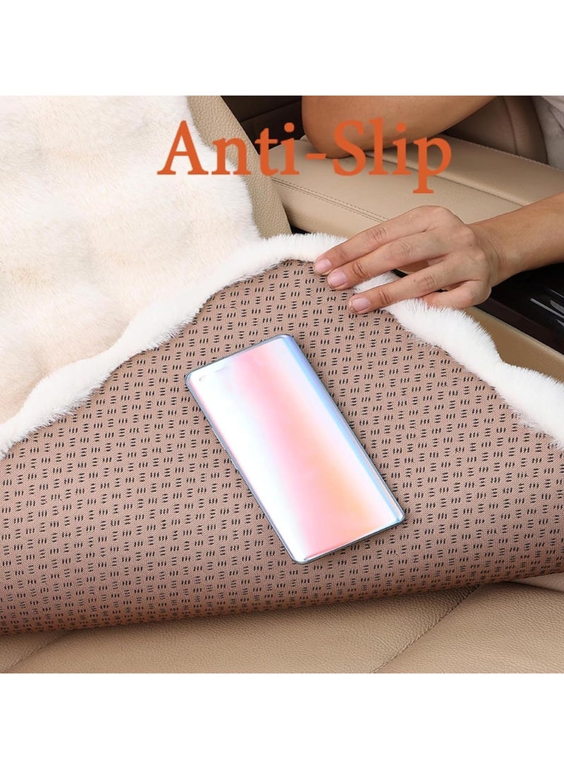 UKR Luxury Car Seat Covers 9 PCs Set Breathable Non-Slip Soft Fluffy Faux Fur Car Seats Protector with Headrest Universal Fit for Front & Rear Seats (Brown) - Image 2