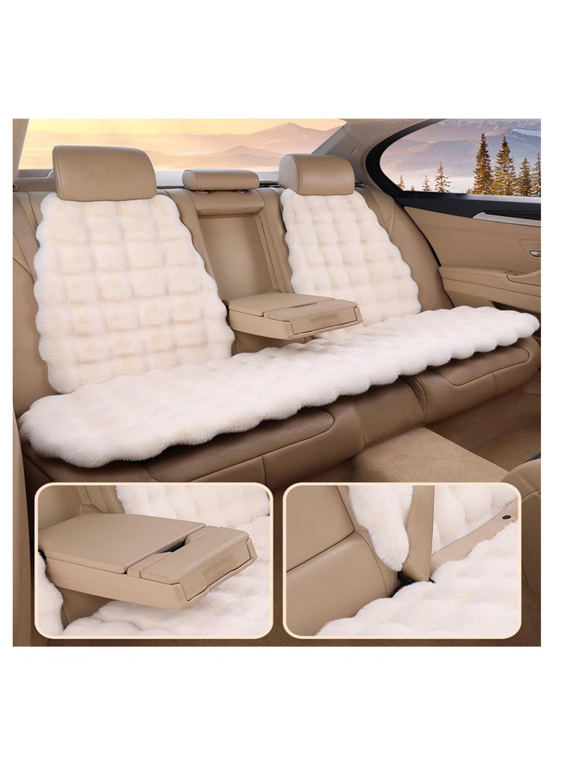 UKR Luxury Car Seat Covers 9 PCs Set Breathable Non-Slip Soft Fluffy Faux Fur Car Seats Protector with Headrest Universal Fit for Front & Rear Seats (Brown) - Image 3