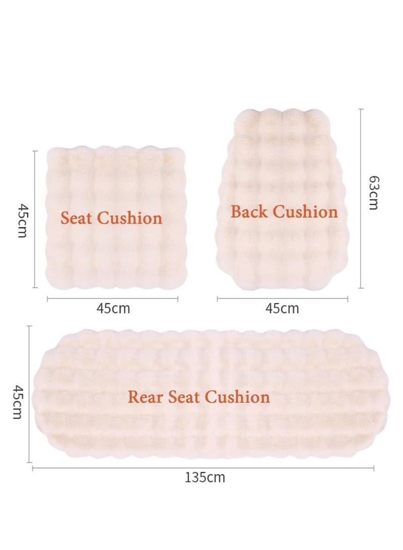 UKR Luxury Car Seat Covers 9 PCs Set Breathable Non-Slip Soft Fluffy Faux Fur Car Seats Protector with Headrest Universal Fit for Front & Rear Seats (Brown) - Image 4