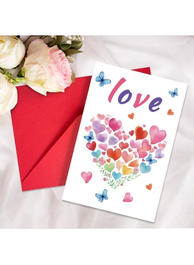 بطاقات تهنئة فارغة جميلة لعيد الحب والاستخدام اليومي -بطاقات "الحب"، بطاقات عيد الحب، بطاقات الحب، بطاقات الشكر، بطاقات الذكرى السنوية، بطاقات الزفاف، بطاقات الرومانسية، بطاقات الحب، مناسبة للزوجات والأزواج والصديقات والأصدقاء -7"x4.7" (18"x12 سم) - Image 3