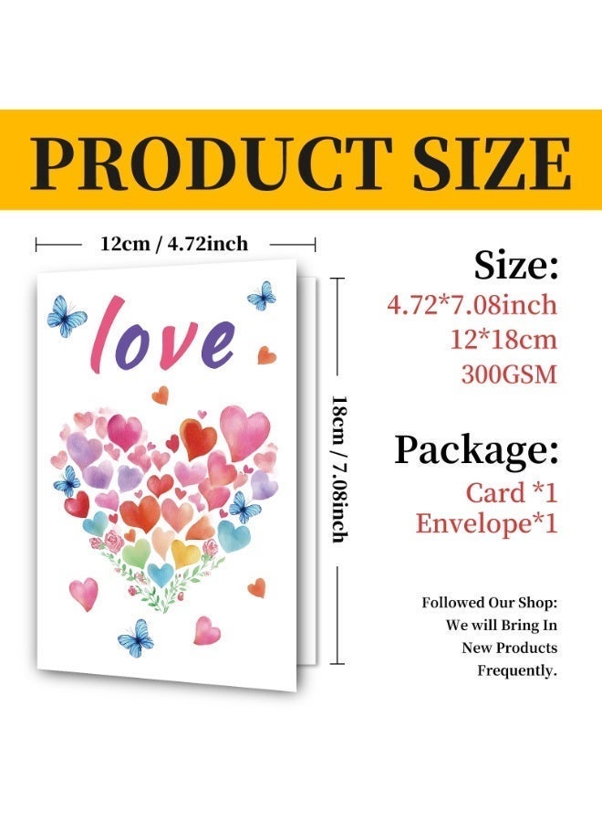 بطاقات تهنئة فارغة جميلة لعيد الحب والاستخدام اليومي -بطاقات "الحب"، بطاقات عيد الحب، بطاقات الحب، بطاقات الشكر، بطاقات الذكرى السنوية، بطاقات الزفاف، بطاقات الرومانسية، بطاقات الحب، مناسبة للزوجات والأزواج والصديقات والأصدقاء -7"x4.7" (18"x12 سم) - Image 5