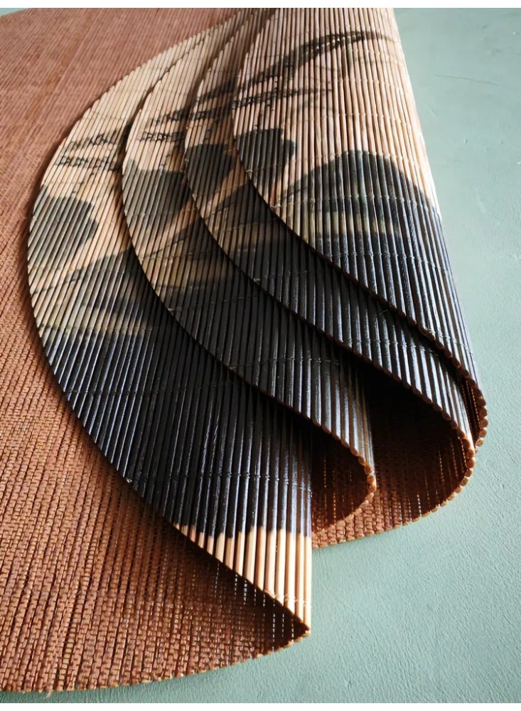 A set of bamboo woven insulation ink painting placemats - Image 4