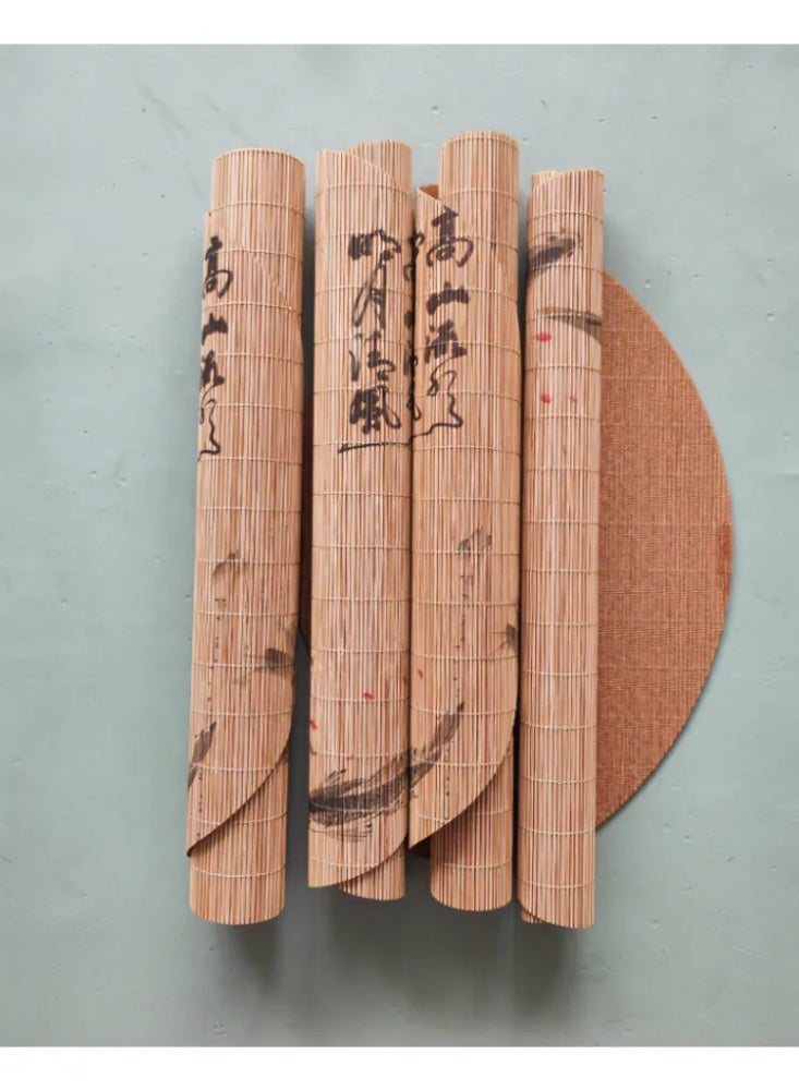 A set of bamboo woven insulation ink painting placemats - Image 5