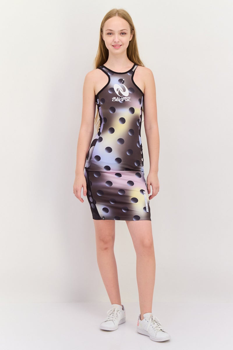 adidas Originals Women Sportswear Fit Allover Print Outdoor Dress, Black Combo  - Image 3