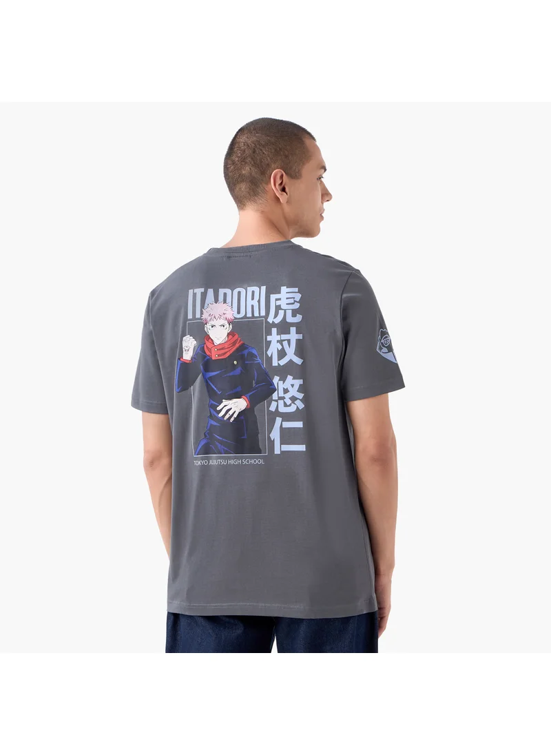 FAV Anime Print T-shirt with Crew Neck
