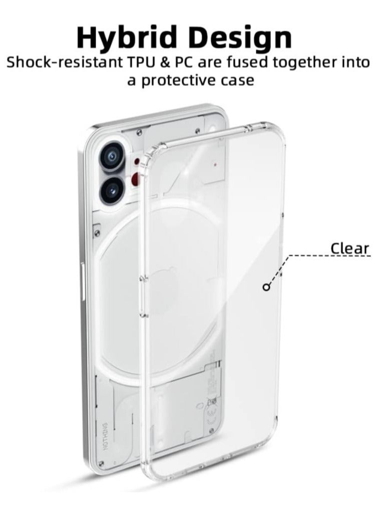 ELTRAZONE جراب متوافق مع هاتف Nothing Phone 1 جراب شفاف رفيع واقٍ مقاوم للصدمات [حماية من السقوط بدرجة عسكرية] ظهر صلب متين مضاد للسقوط مع أغطية رقيقة ذات حواف ناعمة - Image 4