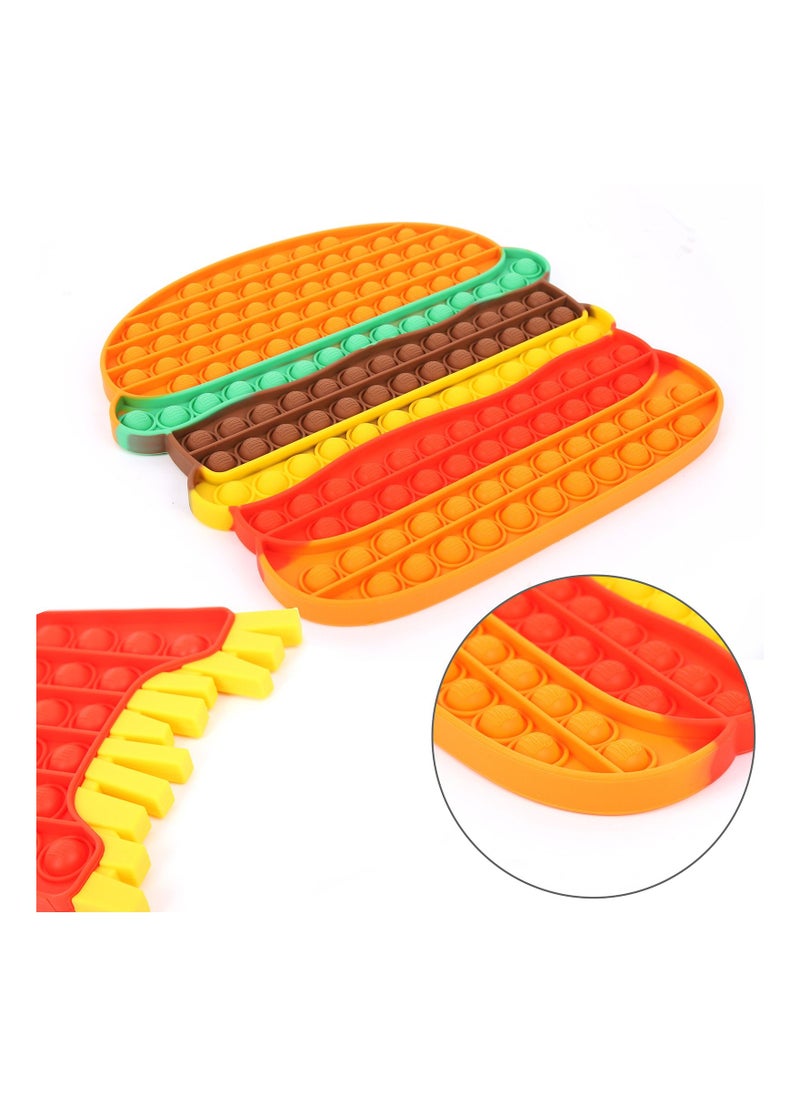 Grab Mantra - Fidget Hamburger +Fries +Cola Gift Set Of 3 Pcs Silicone Push Pop It Toy,  Bubble Sensory - Image 1