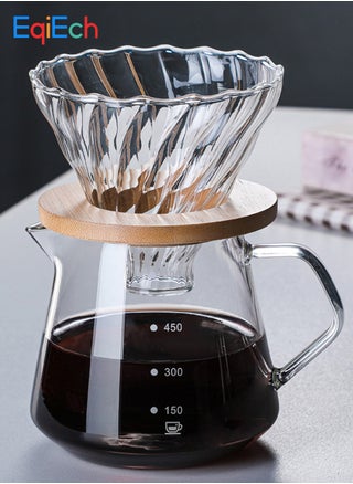 V60 Pour Over Coffee Maker Set,600ML Coffee Server With Glass Coffee Dripper, 2 IN 1 Hand Drip Coffee Set Home Or Office,1-4 CUPS - pzsku/ZA7ABC092932EBCB7116FZ/45/_/1730964639/a2a6767d-e364-4fda-ba73-ea10861b7944