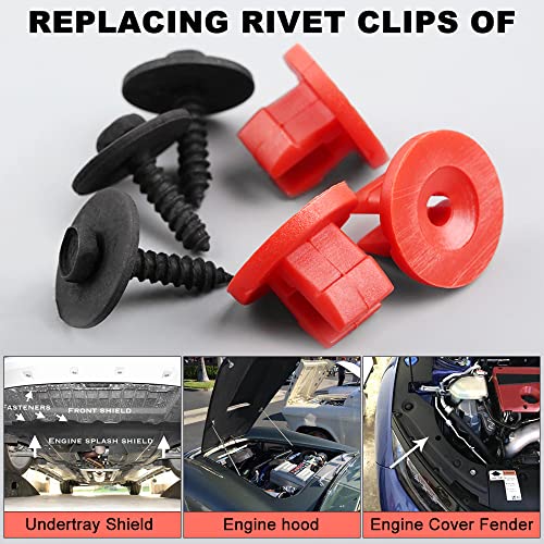 Mtsooning 20 Sets Bottom Shield Fastener, Engine Undertray Cover Clip, Screws Bolt Nut Kit Compatible with Ford C Max S Max - Image 4