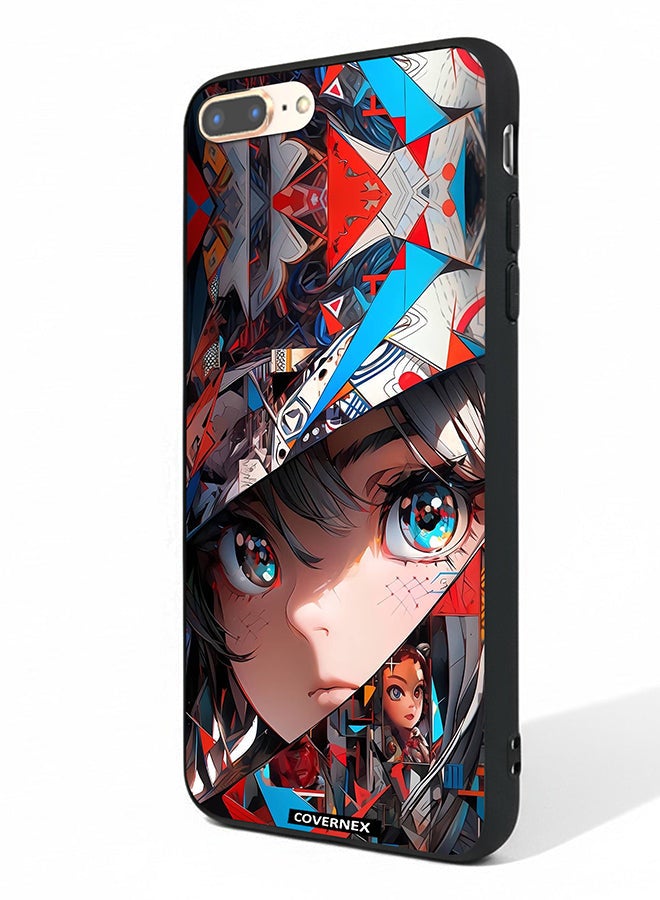 Covernex Apple iPhone 8 Plus Protective Case Cover Printed Featuring Abstract Collage Anime Eyes Graphic - Image 1