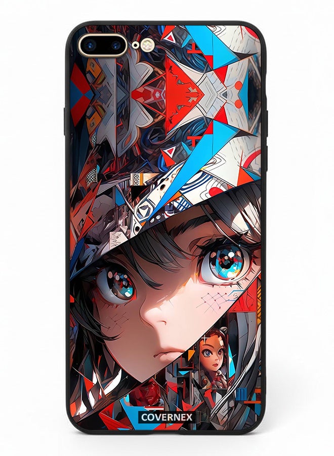 Covernex Apple iPhone 8 Plus Protective Case Cover Printed Featuring Abstract Collage Anime Eyes Graphic - Image 2