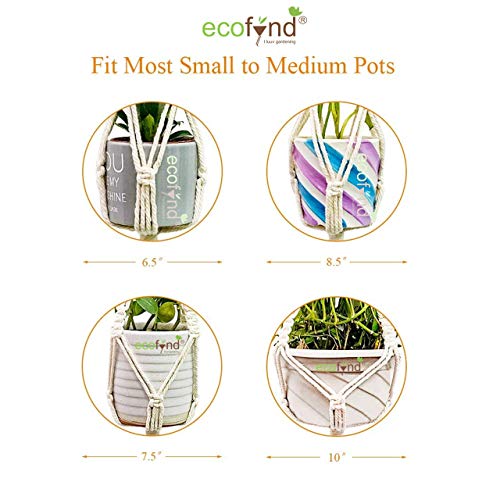 ecofynd Macrame Plant Hanger | Rope Flower Pot Holder for Indoor Outdoor Balcony Garden Wall (MWP6) - Image 5