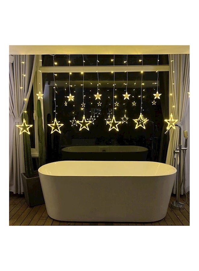 Alyashmac LED Star Shaped Indoor Outdoor Decorative Hanging Lights White 4x0.6+1meter - Image 1