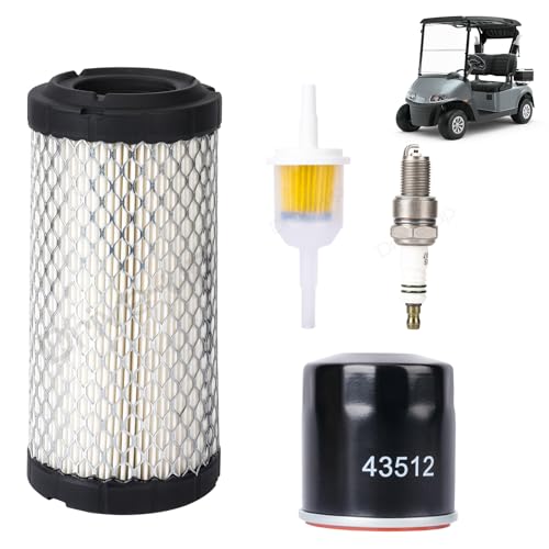 Drive-up EZGO Tune Up Kit for 2008-Up RXV and 2010-Up TXT Gas Golf Cart w/ 4 Cycle Kawasaki Motor with Air Filter Fuel Filter Oil Filter Spark Plug, 13.5 hp Engine Maintenance Kit for EZGO Models - Image 1