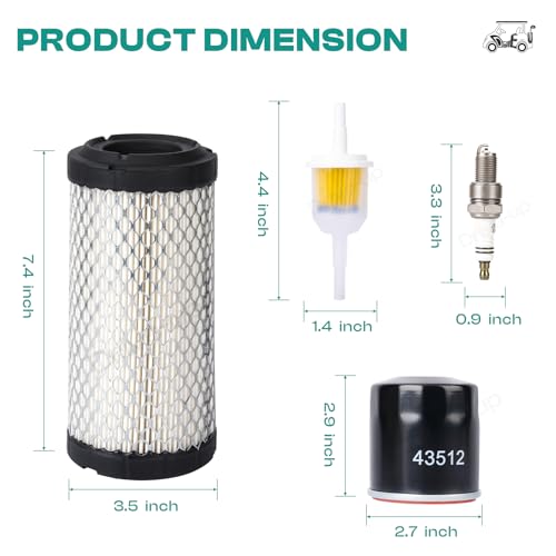 Drive-up EZGO Tune Up Kit for 2008-Up RXV and 2010-Up TXT Gas Golf Cart w/ 4 Cycle Kawasaki Motor with Air Filter Fuel Filter Oil Filter Spark Plug, 13.5 hp Engine Maintenance Kit for EZGO Models - Image 5