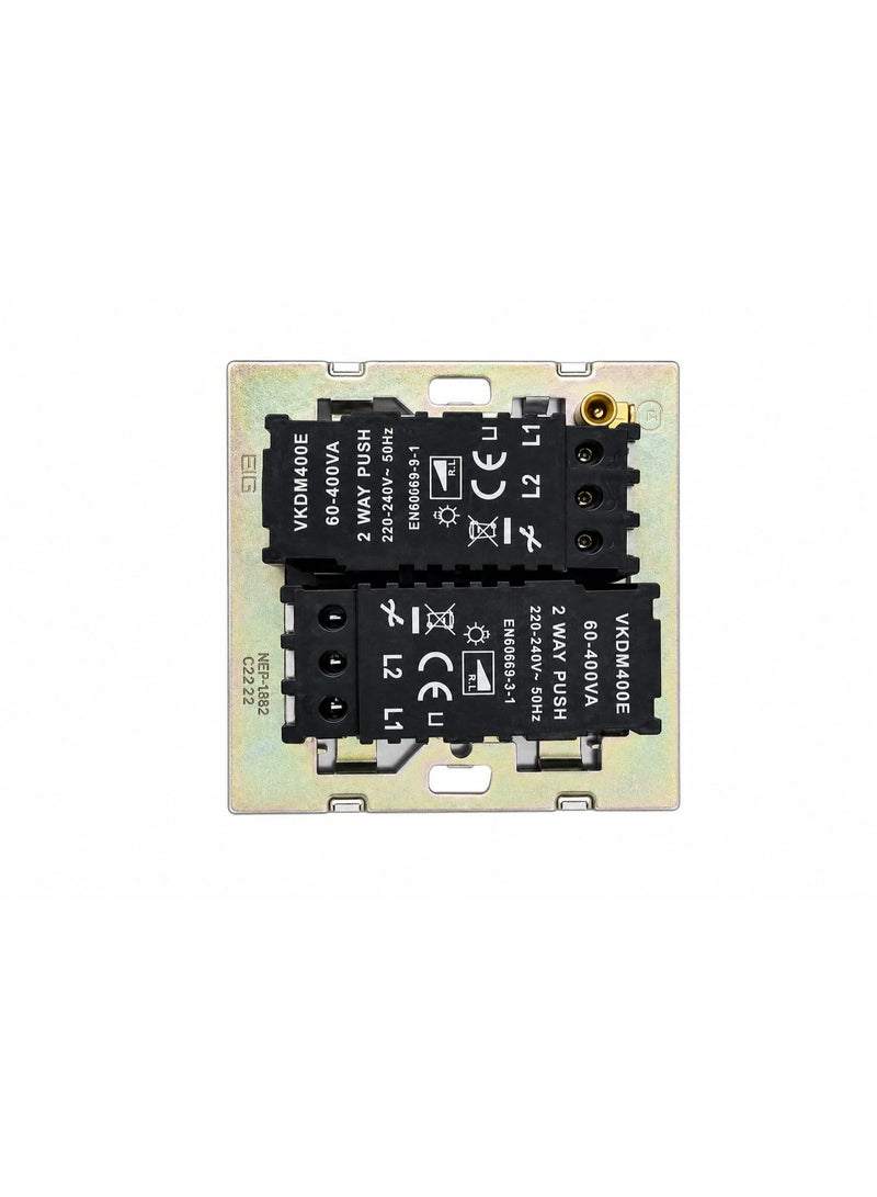 BG DIMMER SWITCH 2 GANG 2 WAY PUSH 200-250V -500HZ silver - Image 2