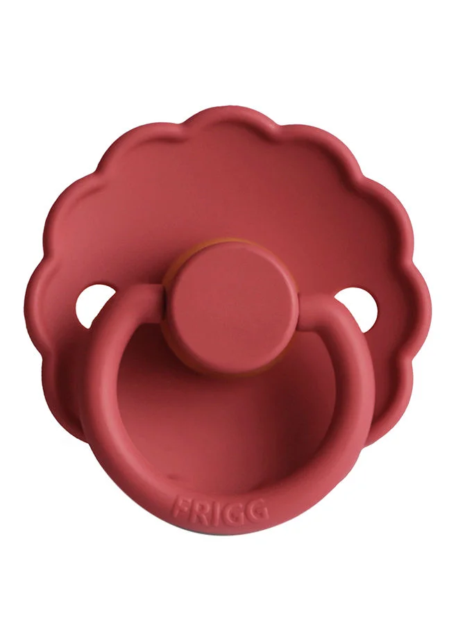 FRIGG Daisy Latex Baby Pacifier, 0-6 Months, Size 1, Pack of 1 - Scarlet